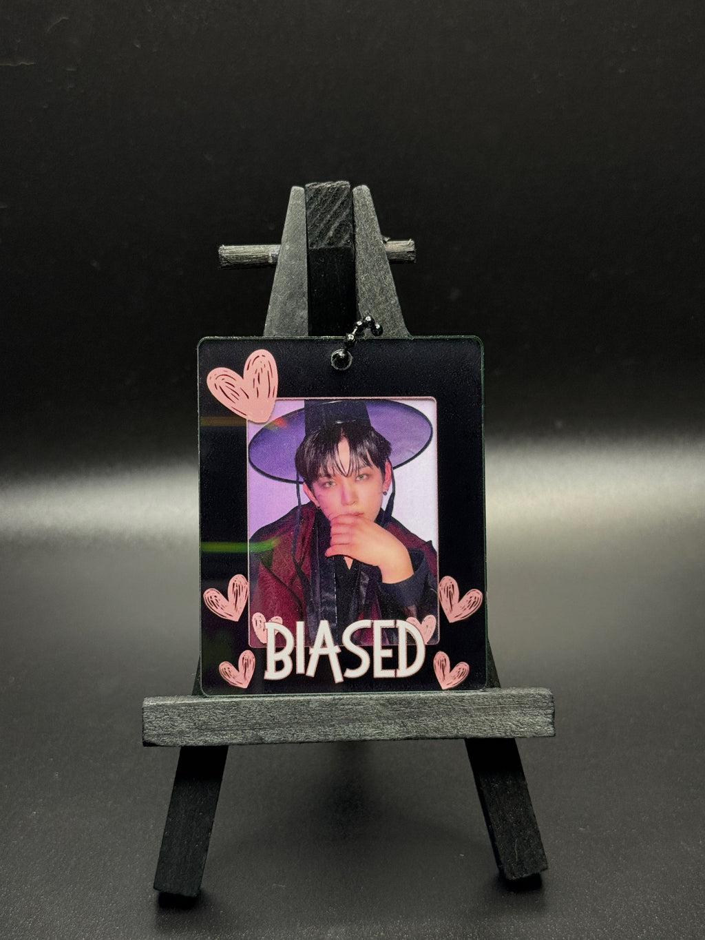 Tiny Black and Pink Biased Acrylic Photocard Holder