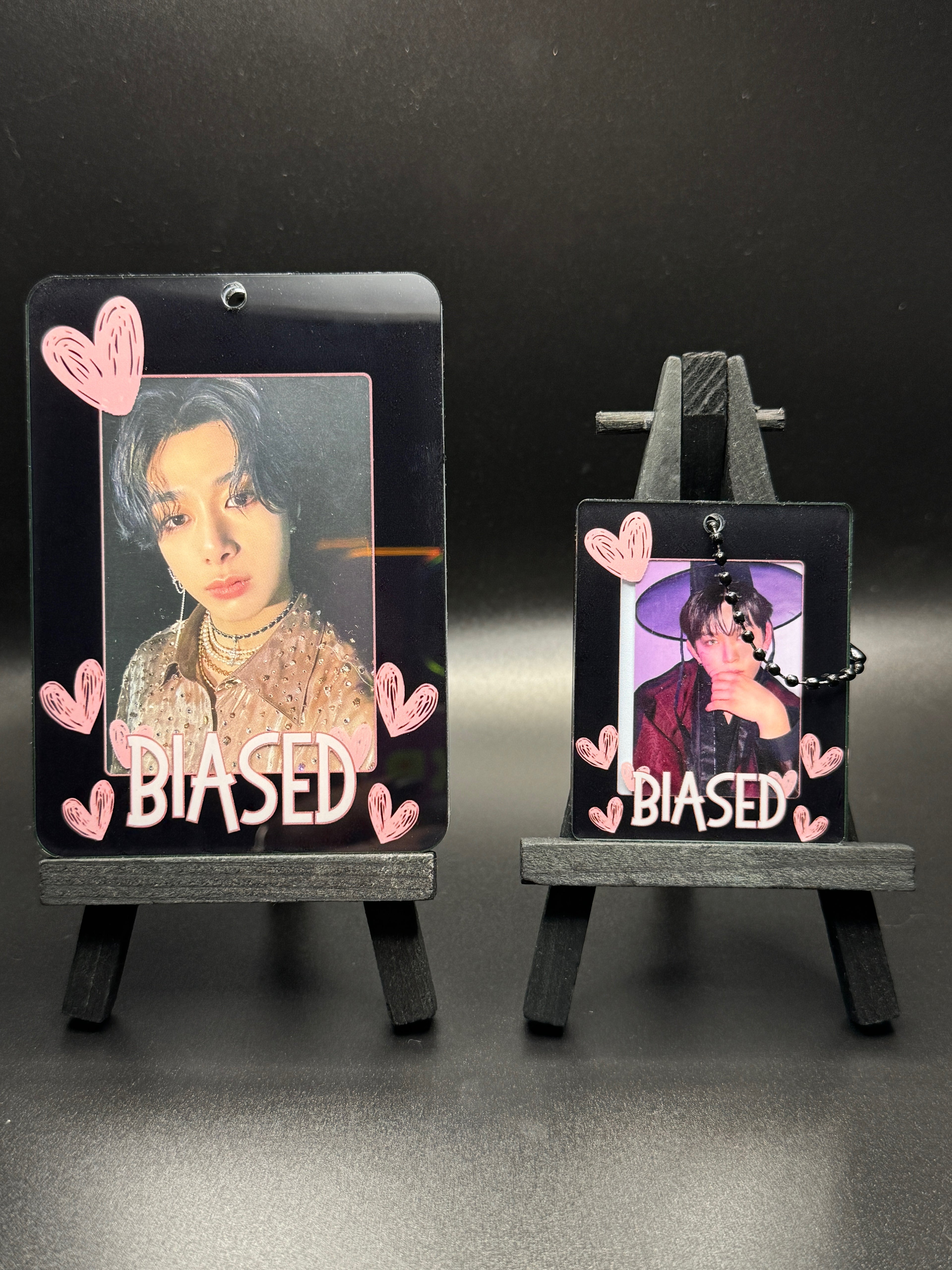 Tiny Black and Pink Biased Acrylic Photocard Holder